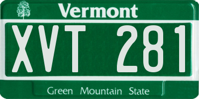 VT license plate XVT281