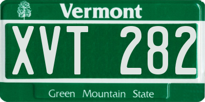 VT license plate XVT282