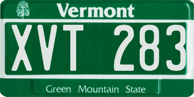 VT license plate XVT283