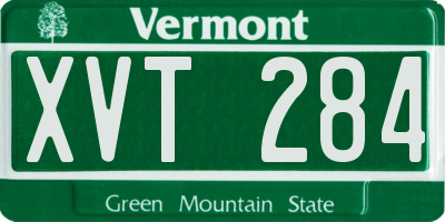 VT license plate XVT284