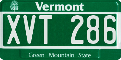 VT license plate XVT286