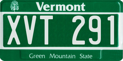 VT license plate XVT291