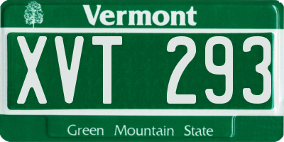 VT license plate XVT293