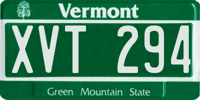 VT license plate XVT294