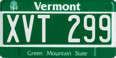 VT license plate XVT299