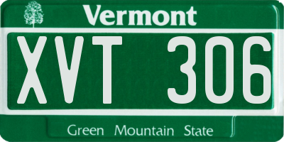 VT license plate XVT306