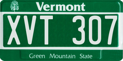 VT license plate XVT307