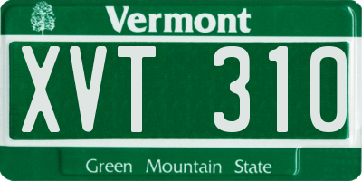 VT license plate XVT310