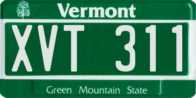 VT license plate XVT311