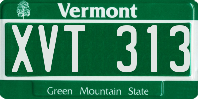 VT license plate XVT313