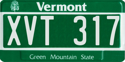 VT license plate XVT317