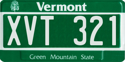 VT license plate XVT321