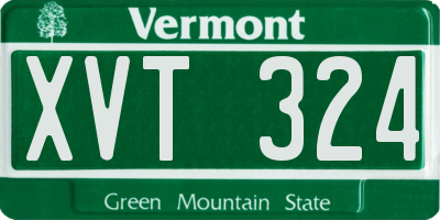 VT license plate XVT324