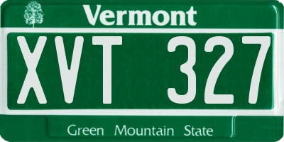 VT license plate XVT327