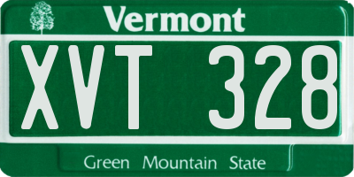 VT license plate XVT328