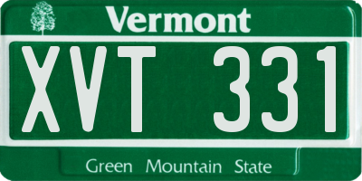 VT license plate XVT331