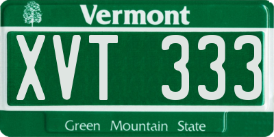 VT license plate XVT333