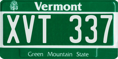 VT license plate XVT337