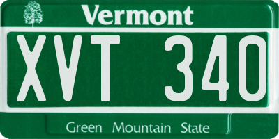 VT license plate XVT340