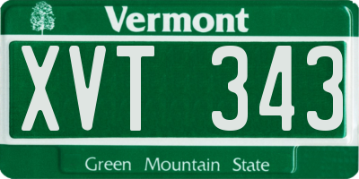 VT license plate XVT343