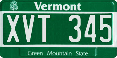 VT license plate XVT345