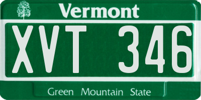 VT license plate XVT346