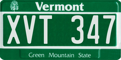 VT license plate XVT347