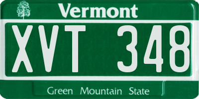 VT license plate XVT348