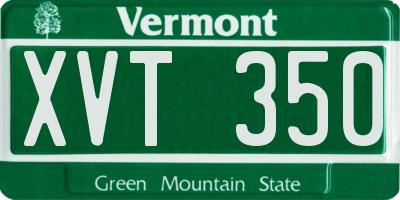 VT license plate XVT350