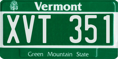 VT license plate XVT351