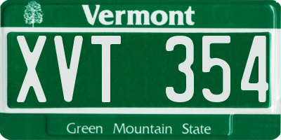 VT license plate XVT354