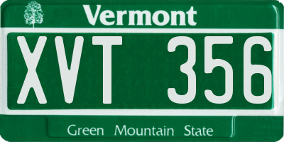 VT license plate XVT356