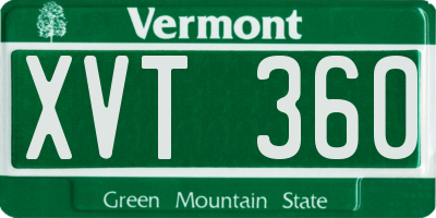 VT license plate XVT360