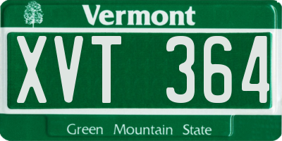 VT license plate XVT364