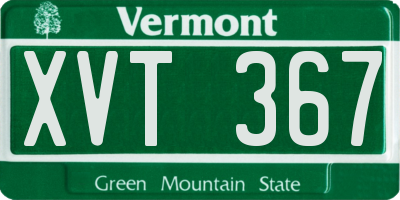 VT license plate XVT367