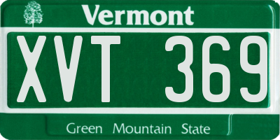 VT license plate XVT369