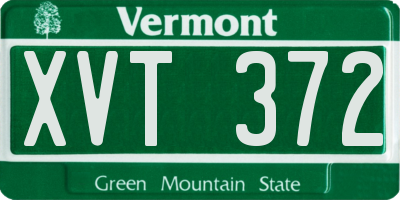 VT license plate XVT372