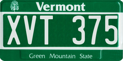 VT license plate XVT375