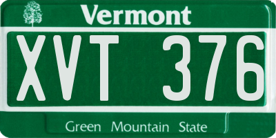 VT license plate XVT376