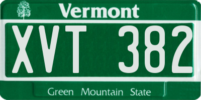 VT license plate XVT382
