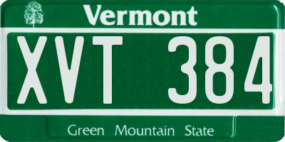 VT license plate XVT384