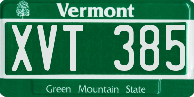 VT license plate XVT385