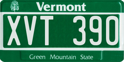 VT license plate XVT390