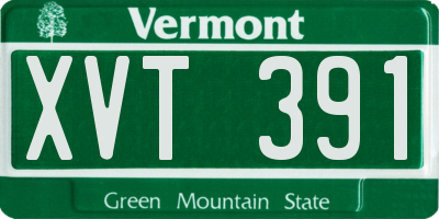 VT license plate XVT391