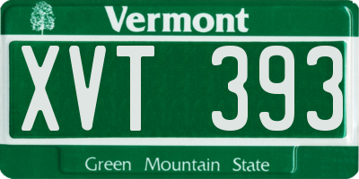 VT license plate XVT393