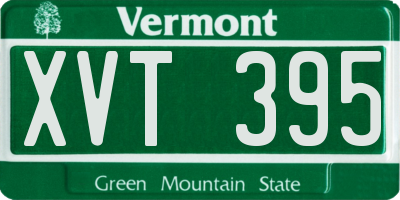 VT license plate XVT395