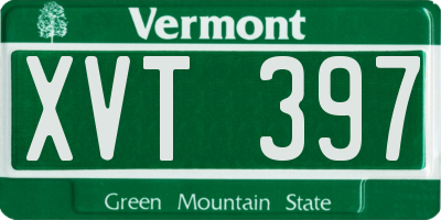 VT license plate XVT397