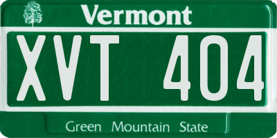 VT license plate XVT404