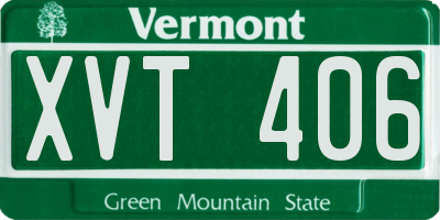 VT license plate XVT406