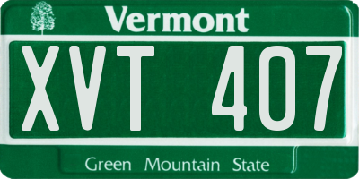 VT license plate XVT407
